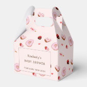 Roze Sweetheart Donuts Valentijns Baby shower Bedankdoosjes (Achterkant)