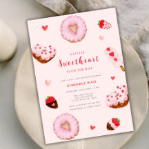 Roze Sweetheart Donuts Valentijns Baby shower