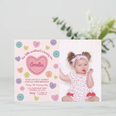 Roze Sweetheart Snoep Valentijn Verjaardagsfoto Kaart (Staand voorkant)