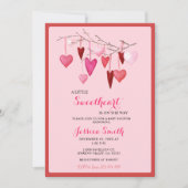 Roze Sweetheart Valentijn Baby shower voor meisje Kaart (Voorkant)