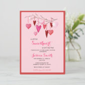 Roze Sweetheart Valentijn Baby shower voor meisje Kaart (Staand voorkant)