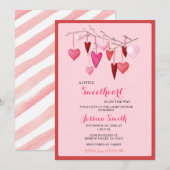 Roze Sweetheart Valentijn Baby shower voor meisje Kaart (Voorkant / Achterkant)