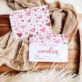 Roze Sweetheart Valentijn Hoeveel Snoepjes spel Kaart