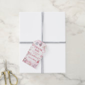 Roze Sweetheart Valentijn Verjaardag Gift Label Cadeaulabel (Met Touw)