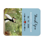 Roze Sweethearts & Arrows Blauwe Bruiloft Dank u Magneet (Horizontaal)