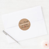 Roze Sweethearts & Arrows Burlap Liefde en Bedankt Ronde Sticker (Envelop)