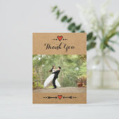 Roze Sweethearts & Arrows Country Dank je 2 Briefkaart (Staand voorkant)