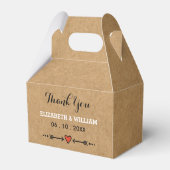 Roze Sweethearts & Arrows Rustic Wedding Dank je Bedankdoosjes (Achterkant)