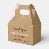 Roze Sweethearts & Arrows Rustic Wedding Dank je Bedankdoosjes (Voorkant Zijde)