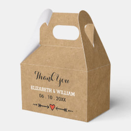 Roze Sweethearts & Arrows Rustic Wedding Dank je Bedankdoosjes