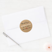 Roze Sweethearts & Arrows Rustic Wedding Dank je Ronde Sticker (Envelop)