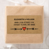 Roze Sweethearts & Arrows rustieke landelijke stij Etiket (Insitu)