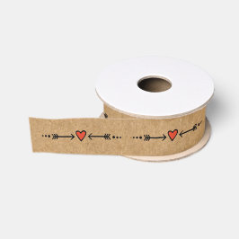 Roze Sweethearts & Arrows rustieke landelijke stij Grosgrain Lint