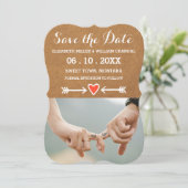 Roze Sweethearts & Arrows White Save the Date (Staand voorkant)