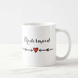 Roze Sweethearts en pijlen Rustic Bridesmaid's Gif Koffiemok