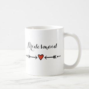 Roze Sweethearts en pijlen Rustic Bridesmaid's Gif Koffiemok
