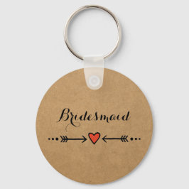 Roze Sweethearts en pijlen Rustic Bridesmaid's Gif Sleutelhanger