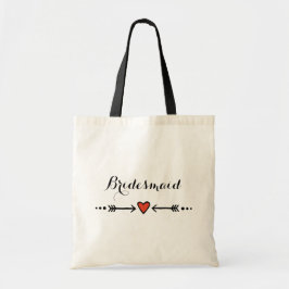 Roze Sweethearts en pijlen Rustic Bridesmaid's Gif Tote Bag
