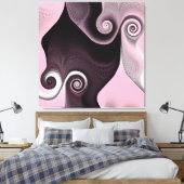 Roze Swirl 45 Canvas Afdruk (Insitu (Slaapkamer))