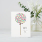 Roze Swirl Lollipop Briefkaart (Staand voorkant)