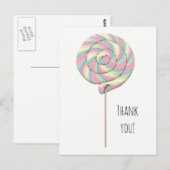 Roze Swirl Lollipop Briefkaart (Voorkant / Achterkant)