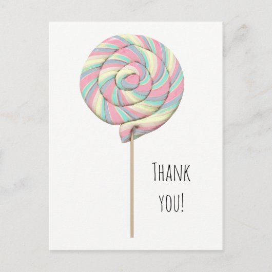 Roze Swirl Lollipop Briefkaart (Voorkant)