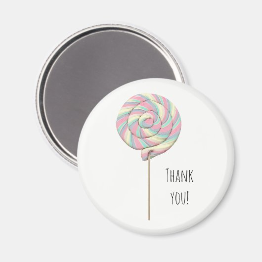 Roze Swirl Lollipop Magnet (Voorkant / Achterkant)