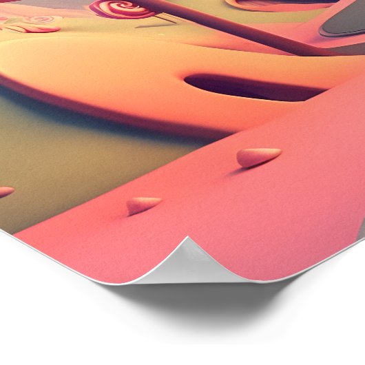 Roze Swirl Lollipop Snoep Landhuis Poster (Hoek)