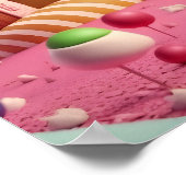Roze Swirl Lollipop Snoep Landscène Poster (Hoek)