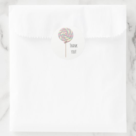 Roze Swirl Lollipop Sticker (Tas)