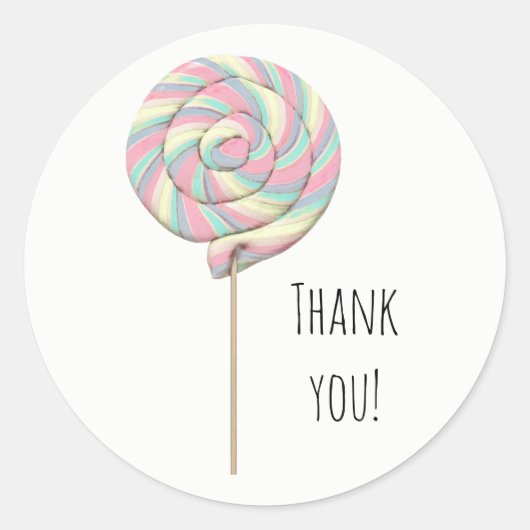 Roze Swirl Lollipop Sticker (Voorkant)