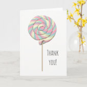Roze Swirl Lollipop Wenskaart Kaart (Gele Bloem)