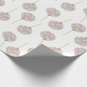 Roze Swirl Lollipop Wrapping Papier (Hoek)