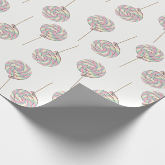 Roze Swirl Lollipop Wrapping Papier (Hoek)