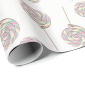 Roze Swirl Lollipop Wrapping Papier (Rol Hoek)