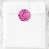 Roze Swirl Lolly Ronde Sticker (Tas)