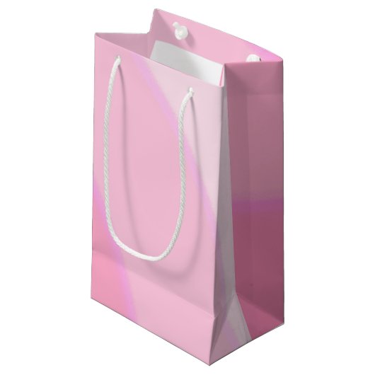 Roze Swirls Gift Bag Klein Cadeauzakje (Voorkant Gekanteld)