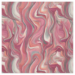 Roze Swirls Twists Paint Giet Design Fabric Stof