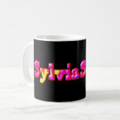Roze Sylvia Name Koffiemok (Voorkant links)