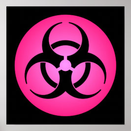 Roze symbool voor biogevaren, Poster