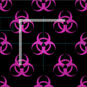 Roze symbool voor biogevaren stof (Delen)