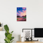 Roze symfonie in de weide poster (Thuiskantoor)