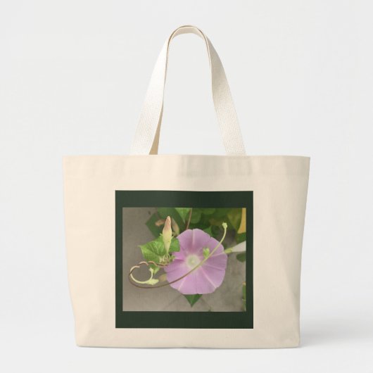 Roze Symfonie Morning Glory Grote Tote Bag (Voorkant)