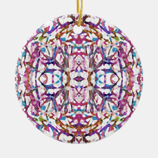 Roze symmetrisch patroon keramisch ornament (Voorkant)