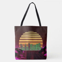 Roze Synthwave All-Over-Print Tas
