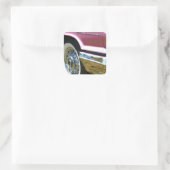 Roze T-Bird Thunderbird Vierkante Sticker (Tas)