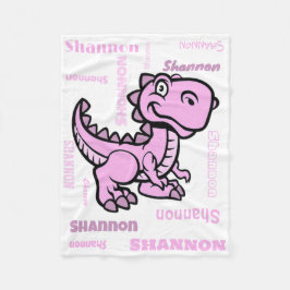Roze T Rex Dinosaurus Fleece Deken