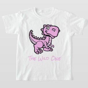 Roze T Rex Dinosaurus Gepersonaliseerde naam T-shirt