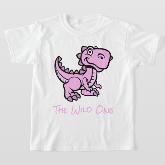 Roze T Rex Dinosaurus Gepersonaliseerde naam T-shirt (Laagn)