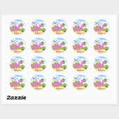Roze T-Rex dinosaurus naam stickers (Vel)
